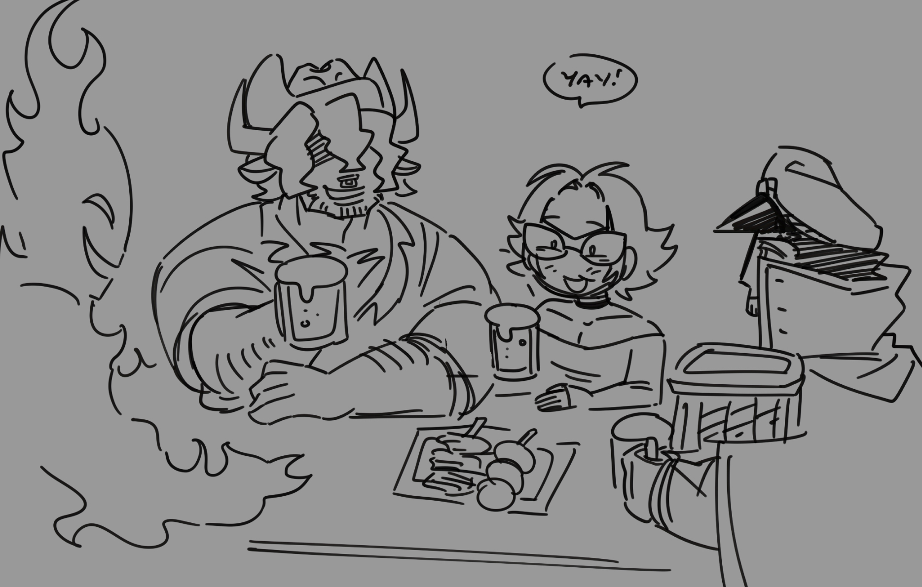 A self portrait of me drinking beers with heron, belle and blaze because I was feeling lonely while working.