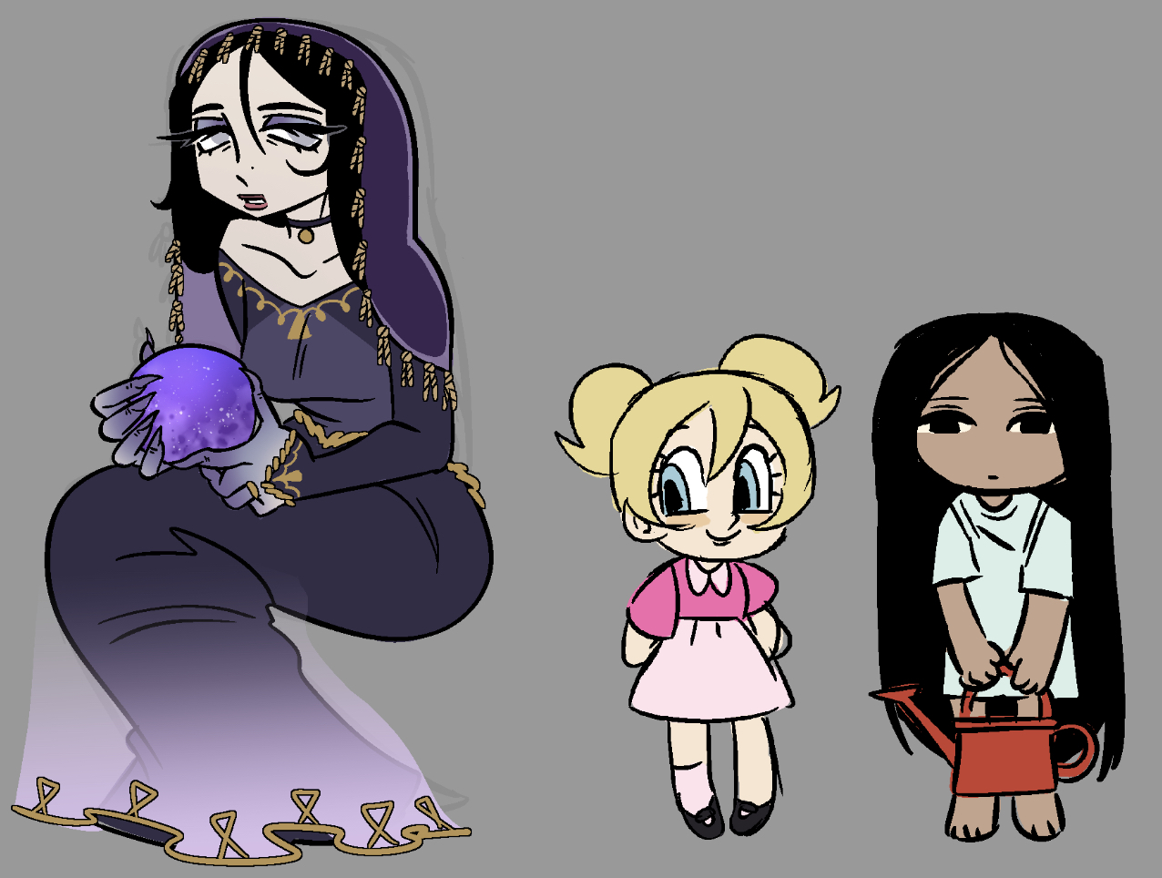 Seer, Dot and ???'s first designs, out of all of them ??? changed most... (I completely changed her eyes!)